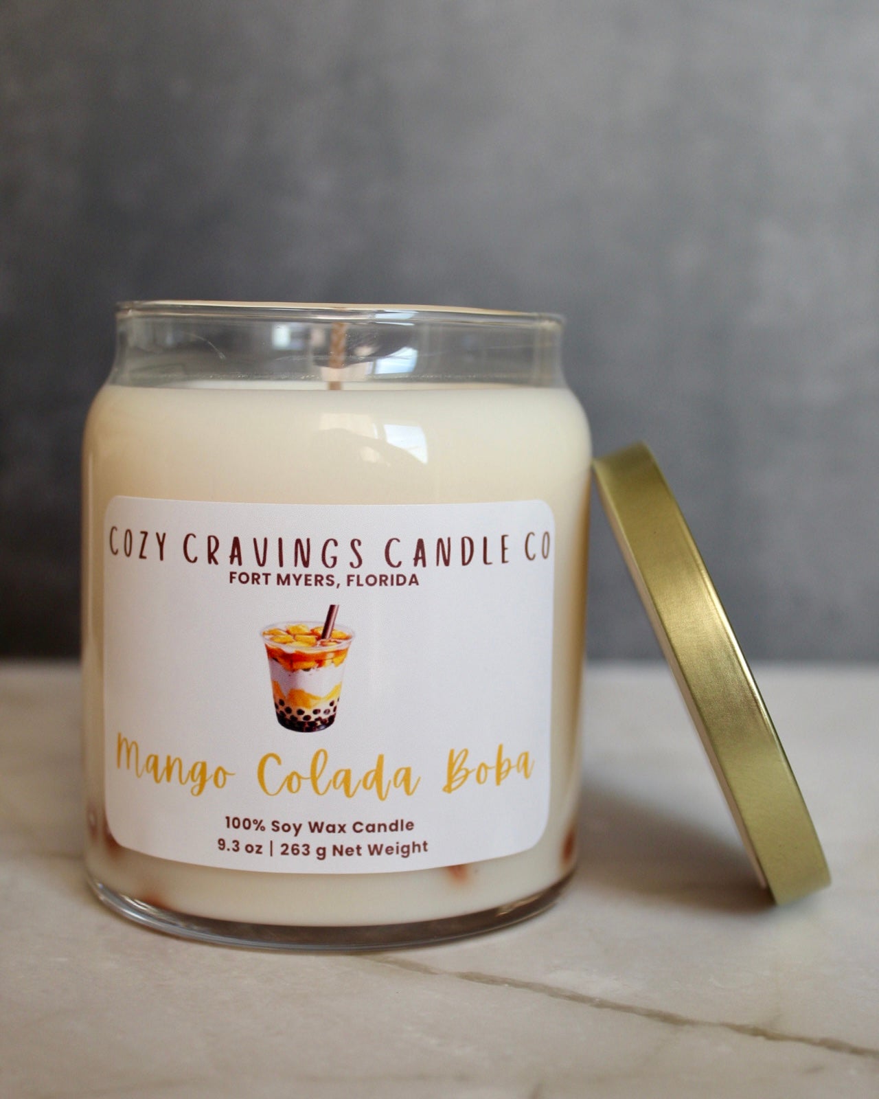 Mango Colada Boba 100% Soy Wax Candle