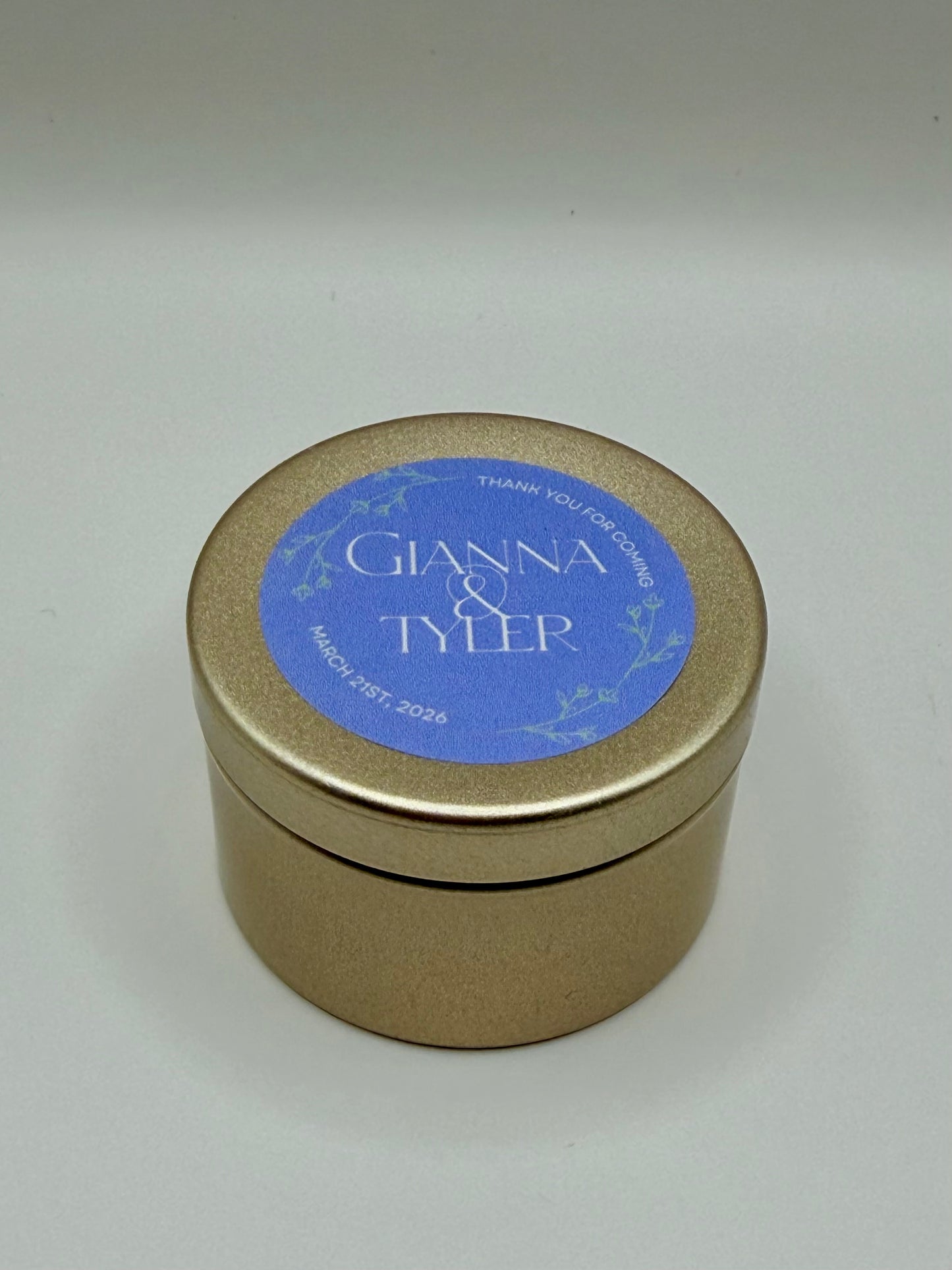 Custom Mini Candle Favors – 2oz Personalized Soy Candles for Weddings, Bridal Showers & Events