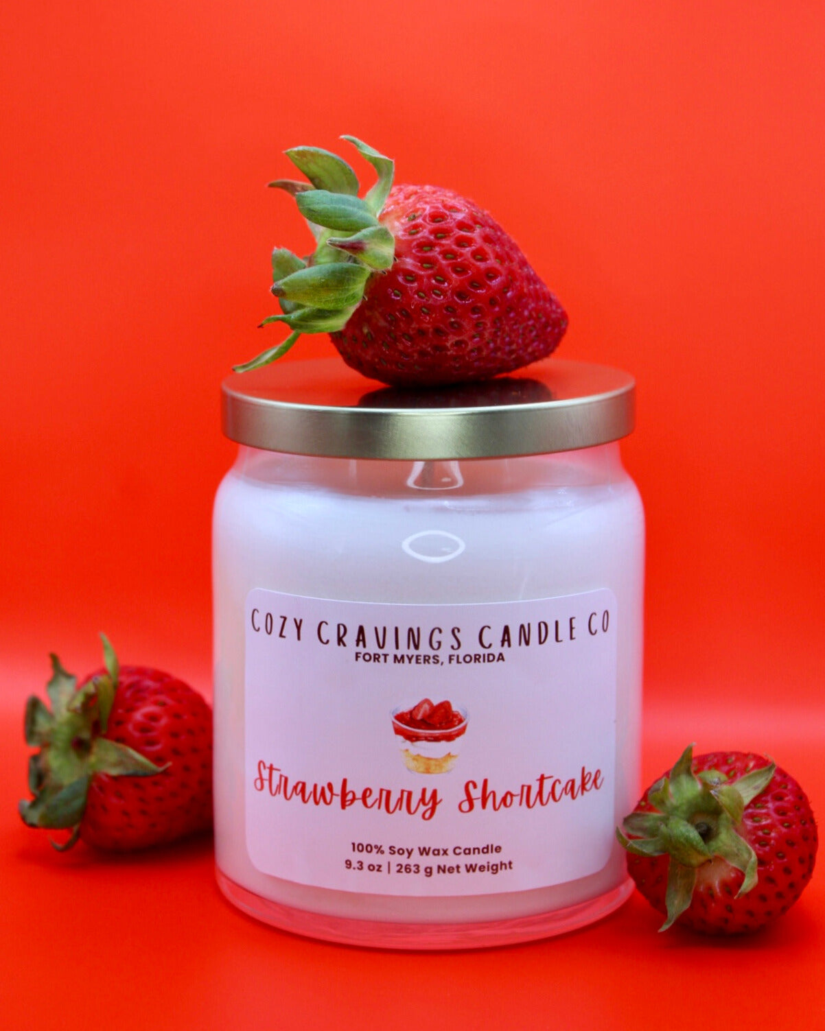 Strawberry Shortcake 100% Soy Wax Candle
