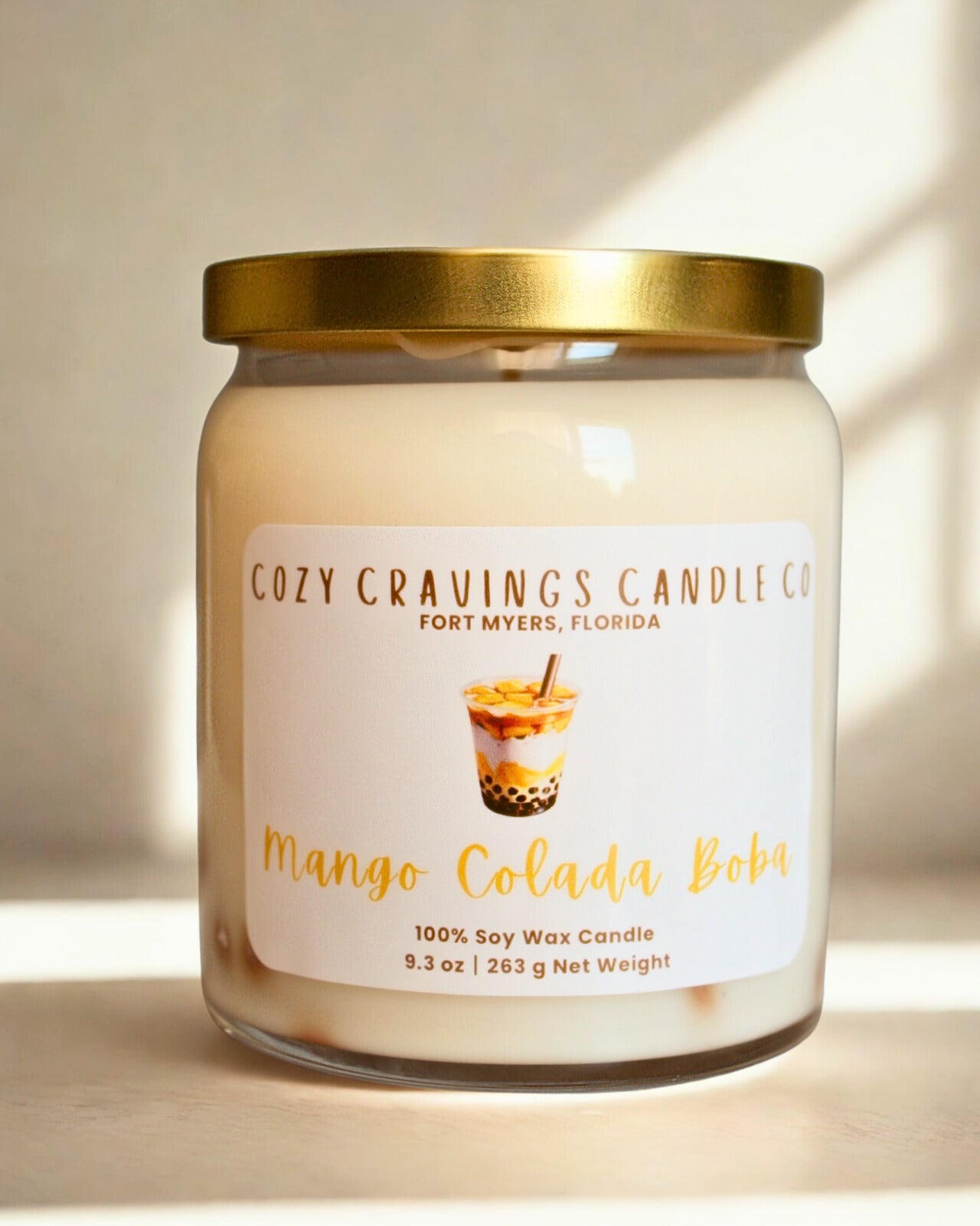Mango Colada Boba 100% Soy Wax Candle